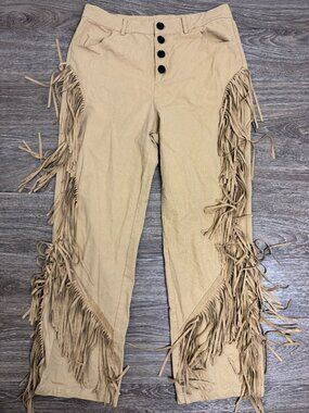 Vintage Y2K Fringe Pants Western Cowgirl Size M